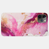 pink gold marble glitter personalized name  Case-Mate iPhone hülle (Rückseite (Horizontal))