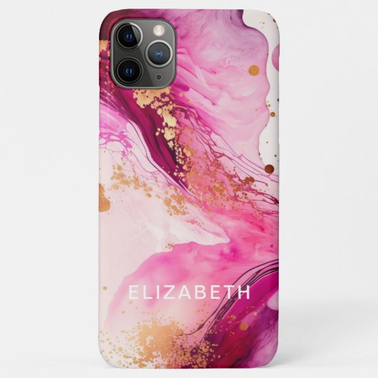 pink gold marble glitter personalized name  Case-Mate iPhone hülle (Rückseite)