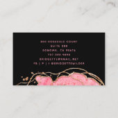 Pink Gold Marmor Agate Black Hair Stylist Visitenkarte (Rückseite)