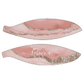 Pink Gold Marmor Monogram Calligrafy Script Name Basketball (Panele)