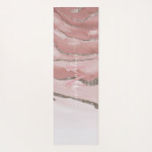 Pink Gold Marmor Monogram Calligrafy Script Name Yogamatte (Rückseite)