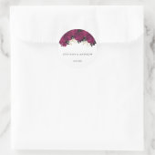 Pink Gold Marsala Blume Hochzeit Name Gefallen Runder Aufkleber (Tasche)