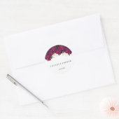 Pink Gold Marsala Blume Hochzeit Name Gefallen Runder Aufkleber (Umschlag)