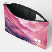 Pink Gold Metallic Marmorname Zubehörtasche (Offen)