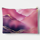 Pink Gold Metallic Marmorname Zubehörtasche (Rückseite)