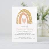 Pink Gold Minimalistisch Boho Rainbow Birthday Par Einladung (Stehend Vorderseite)