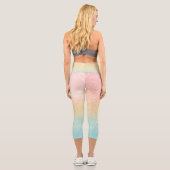 Pink Gold Mint Glitzer Ombre Luxus Design Capri Leggings (Rückseite)