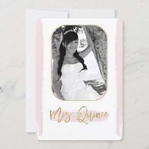 Pink Gold Mis Quince Quinceñera Foto Picture Einladung