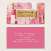 Pink Gold Modern Abstract Business Cards (Vorne & Hinten)