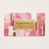 Pink Gold Modern Abstract Business Cards (Vorderseite)