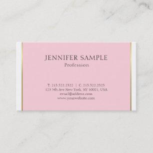 Pink Gold Moderne Eleganz Schlicht Trendy Luxury Visitenkarte
