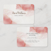 Pink Gold Moderne Kunst Flüssiges Wasserfarbengesc Visitenkarte (Vorne/Hinten)