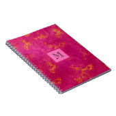 Pink Gold Monogram Girly Pattern Trendy Initial Notizblock (Rechte Seite)