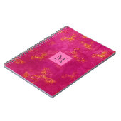 Pink Gold Monogram Girly Pattern Trendy Initial Notizblock (Linke Seite)