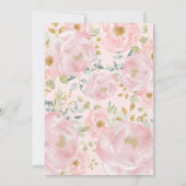 Pink Gold Monogram Watercolor Floral Wedding Party Einladung (Rückseite)