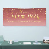 Pink Gold Mr. and Mrs. Verlobung Banner (Messe)