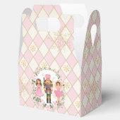 Pink Gold Nutcracker Holiday Floral Wreath Geschenkschachtel (Geöffnet)