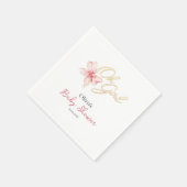 Pink & Gold “Oh Girl” Gold Typography Baby Shower Serviette (Ecke)