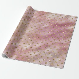 Pink Gold Ombre Glitzer Hearts Geschenkpapier