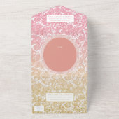 Pink Gold Ombre Paisley Henna Wedding RSVP All In One Einladung (Außenbereich)
