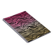 Pink Gold Ombre Wasserfarbe Schwarz Zebra Notizblock (Rechte Seite)