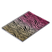 Pink Gold Ombre Wasserfarbe Schwarz Zebra Notizblock (Linke Seite)