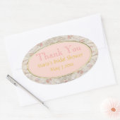 Pink Gold Oval Bridal Danke Stickers (Umschlag)