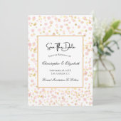 Pink Gold Overlay QR Code Hochzeitssache speichern Save The Date (Stehend Vorderseite)