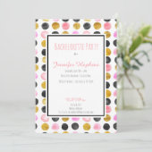 Pink & Gold Paint Polka Dots Party Einladungen (Stehend Vorderseite)