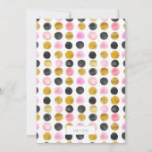 Pink & Gold Paint Polka Dots Party Einladungen (Rückseite)