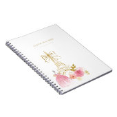 Pink Gold Pariser Chic Monogramm Notizblock (Rechte Seite)