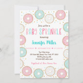 Pink Gold Pastel Donut Baby Sprinkle Einladung (Vorderseite)