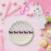 Pink Gold Pastell Glitzer Dackel Teller (Party)