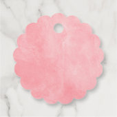 Pink Gold Peonies Baby Dusche Geschenkanhänger (Rückseite)