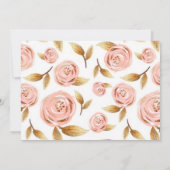 Pink Gold Peony Wir sind Verlobte Engagement Party Einladung (Rückseite)