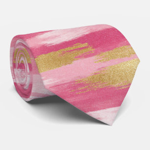 Pink Gold Pinselstrich Style Neck Tie Krawatte