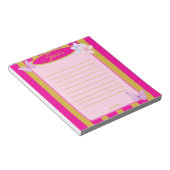 Pink & Gold Pinstripes Butterfly Floral Notizblock (angewinkelt)
