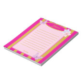 Pink & Gold Pinstripes Butterfly Floral Notizblock (Rotiert)