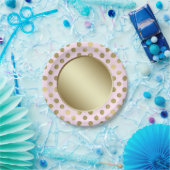 Pink Gold Polka Dot Geburtstagsparty Pappteller (Party)