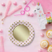 Pink Gold Polka Dot Geburtstagsparty Pappteller (Party)