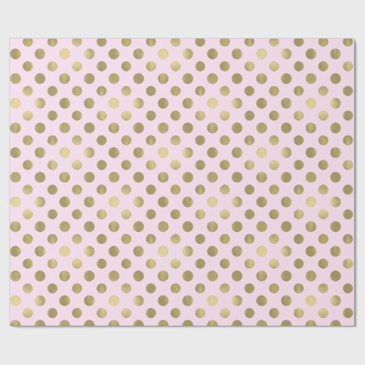 Pink Gold Polka Dot Geschenkpapier (Flach)