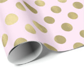 Pink Gold Polka Dot Geschenkpapier (Rolleneckpunkt)