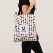 Pink & Gold Polka Dot Monogram Totbeutel Tasche (Von Nahem)