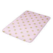 Pink & Gold Polka Dots Modern modisches Girly-Must Badematte (Schrägansicht)