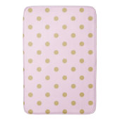 Pink & Gold Polka Dots Modern modisches Girly-Must Badematte (Vorderseite Vertikal)