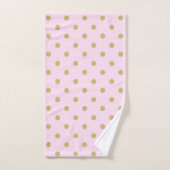 Pink & Gold Polka Dots Modern modisches Girly-Must Badhandtuch Set (Handtuch)