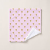 Pink & Gold Polka Dots Modern modisches Girly-Must Badhandtuch Set (Waschlappen)