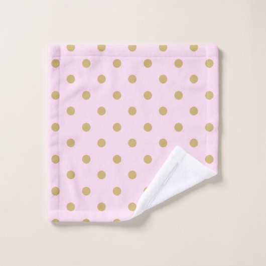 Pink & Gold Polka Dots Modern modisches Girly-Must Badhandtuch Set (Waschlappen)