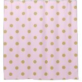 Pink & Gold Polka Dots Modern modisches Girly-Must Duschvorhang (Vorderseite)
