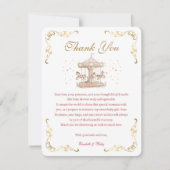 Pink & Gold Pony Dreams-Baby Dusche Danke Karte (Vorderseite)